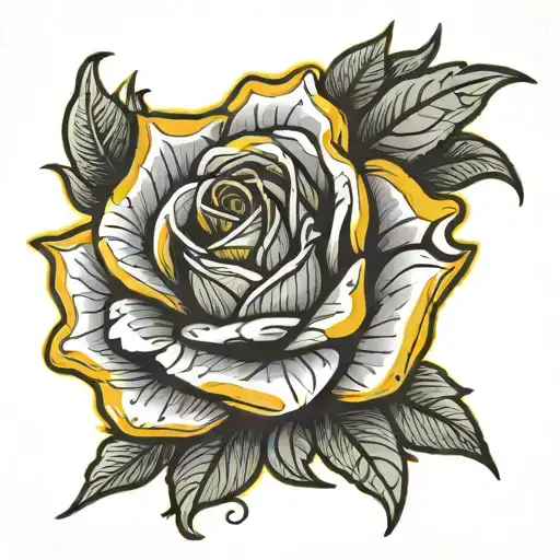 Yellow Rose With Date Written