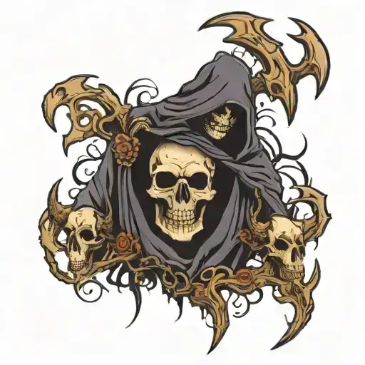 Grim Reaper With Moose Skull Head