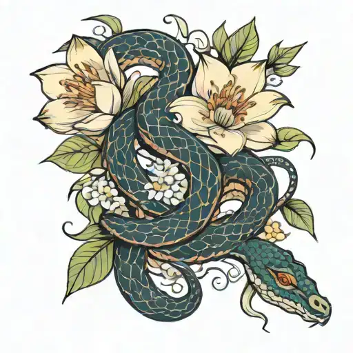 Lutos Flowers With Snake