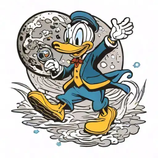 Donald Duck Walk On The Moon