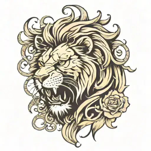 Lion With Font Filled