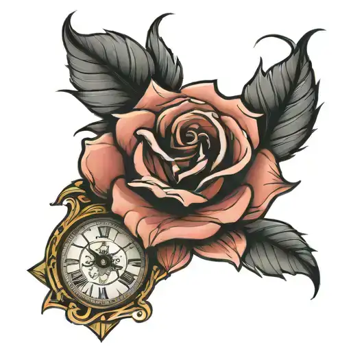 Rose With Clock Inside