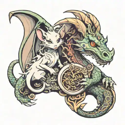 Dragon And Mouse Holding
