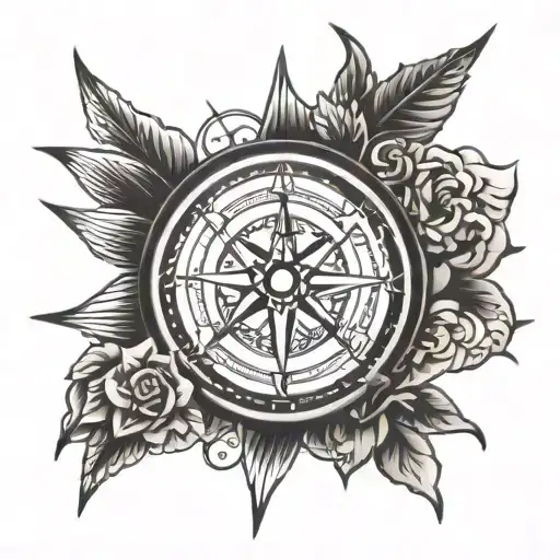Compass Rose With Scales Of Justice