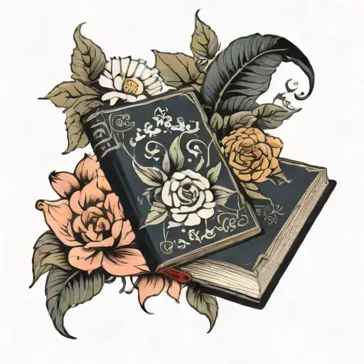 Book Surrounded By Bold Floral