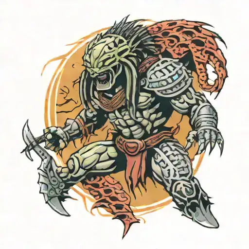 Predator Fighting Alien