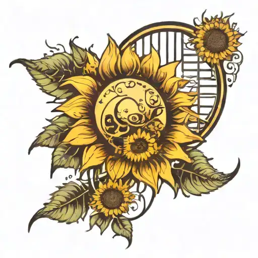 Sun And Dna And Sunflower