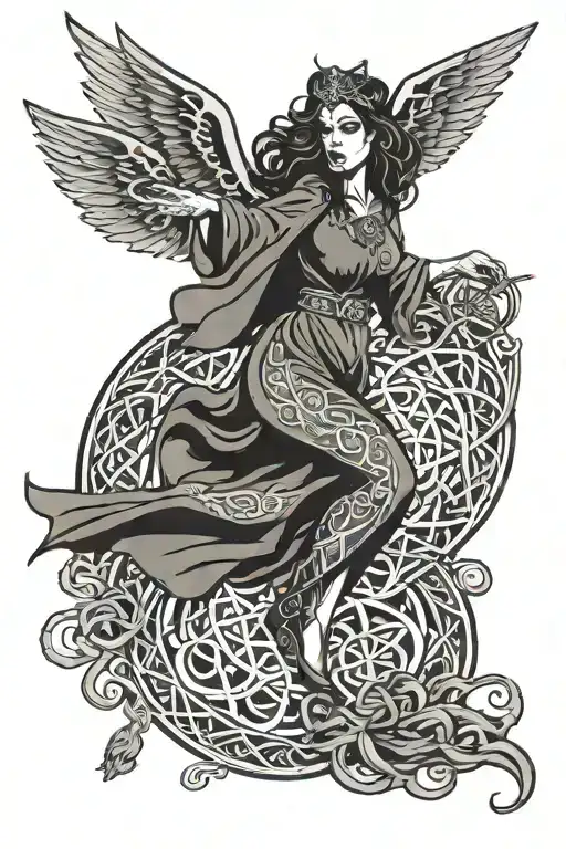 Celtic Witch Flying