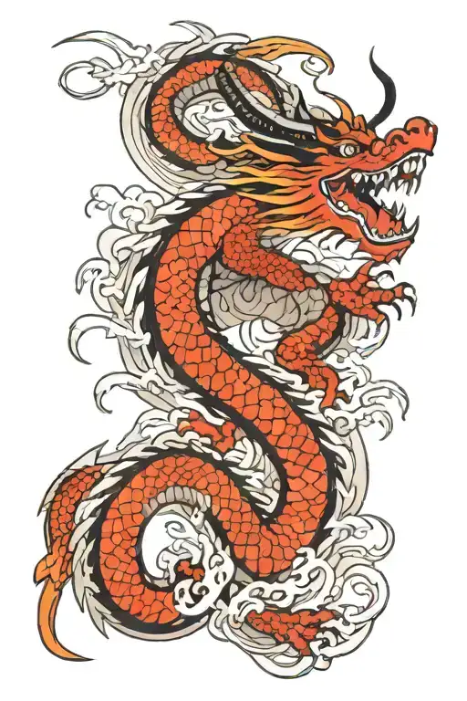 Dragon In Japanese Style