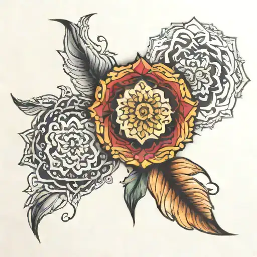 Three Mandalas Individual Represent My Children