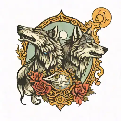 Mirror And Wolf Howling