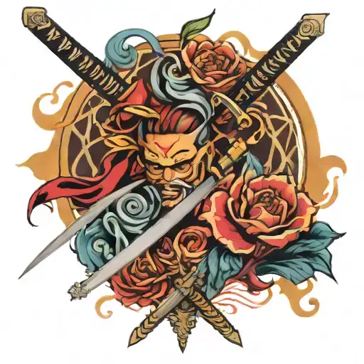 Tatoo V Vide Dyry Ot Katana