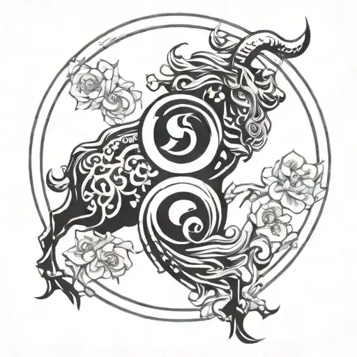 Taurus Yin Yang Symbol Made