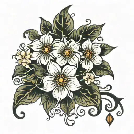 Tripal And Flower Vine Thin Long