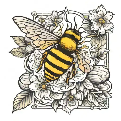 Bee Honey And Heart Made