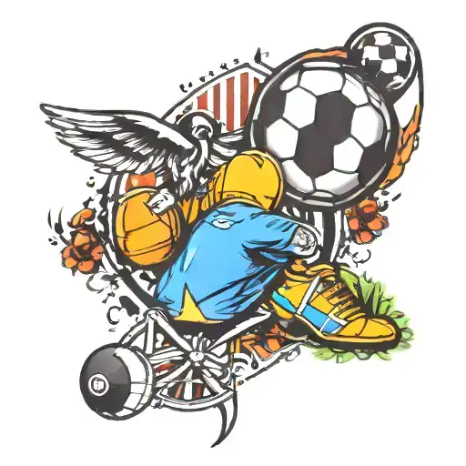 Gym And Football Tattoo Design