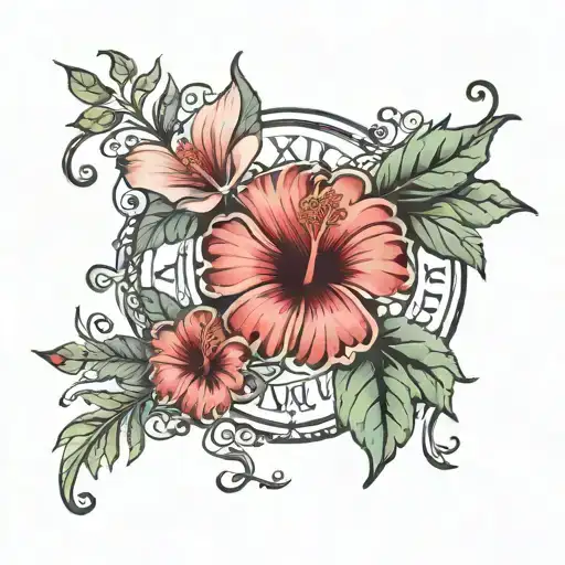 Roman Numerals 12-09-2020 With Hibiscus Flower