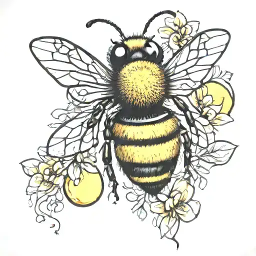 Bee Honey And Heart Made