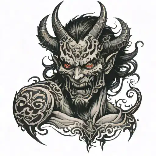 Demon Face Sleeve With Blackout