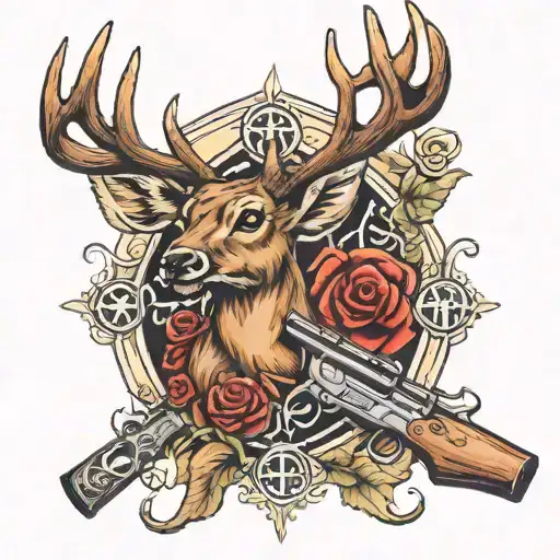 Deer With A Cross And Shotgun Shells