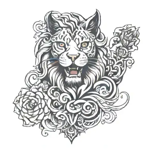 Cat Tranforms In To Lion Roaring