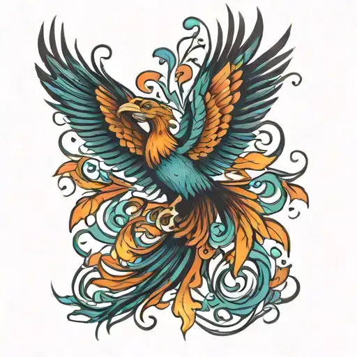 Phoenix Tattoo Leg Sleeve