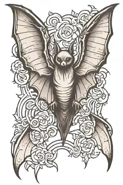 Hanging Bat With Spread Wings