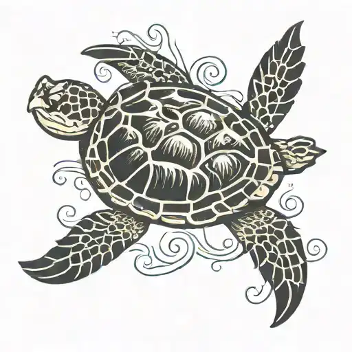 Fish Sea Turtle Swimming