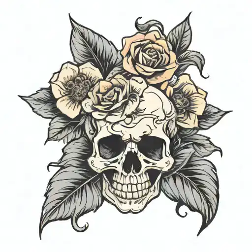 Skull And Flower