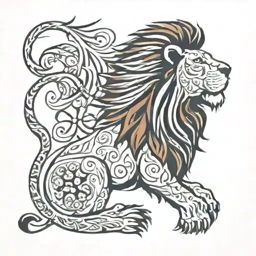 Lion With Lettering
