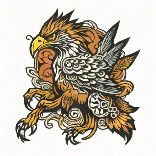 A Hawk And Horse Running