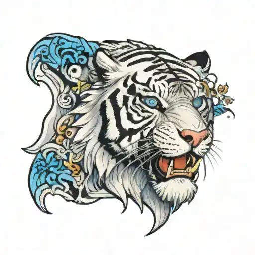 White Tiger With Blue Eyes