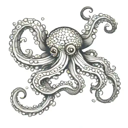 Octopus Swimming In Space