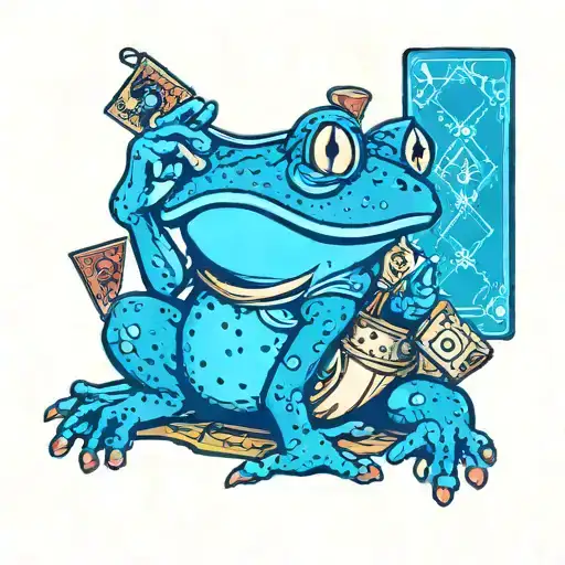 Cartoon Frog Playing Poker