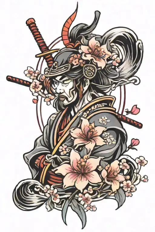 Samurai Tattoo Cherry Blossoms