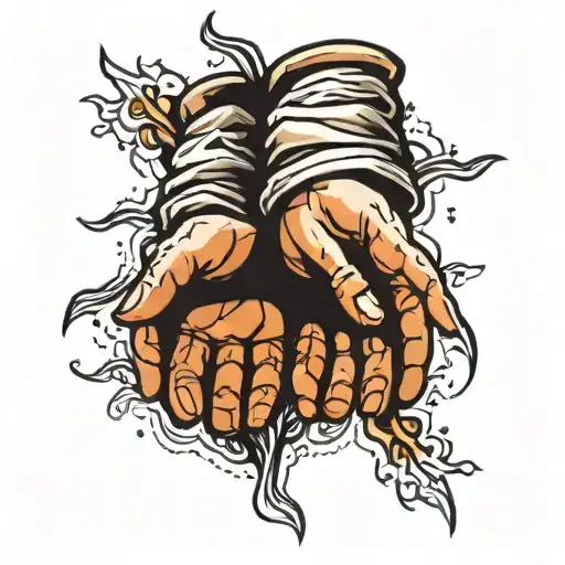 Jesus Hands Together Symbolizing