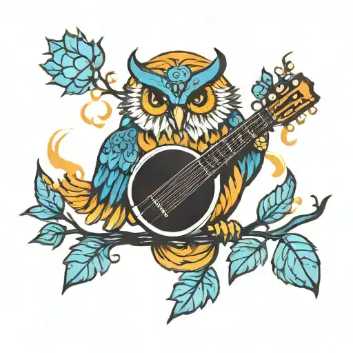 Mandolin Upright Fire And Ice Owl