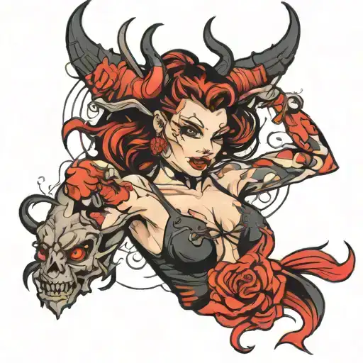 Demon Pinup Girl