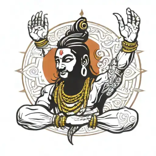 Mahadev In Dhyan Mudra Symbol With Resist