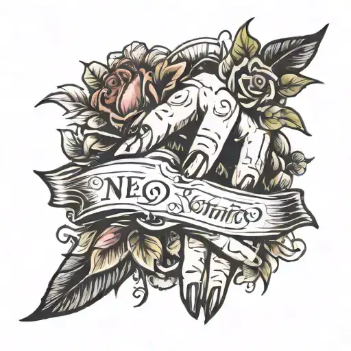 Female And Child Hands And Inscription