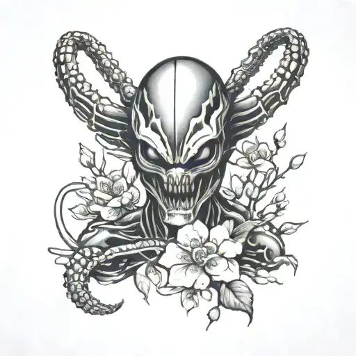 Xenomorph With Cherryblossom Black