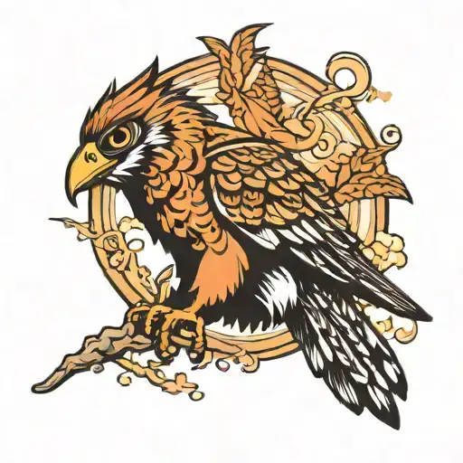 Falcon Bird Flying In The Sky