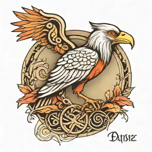 Cree Un Tatouage Nordique Avec Des Rune Avec Larbre De Vie Ainsi Que Les 2 Corbeau Odin