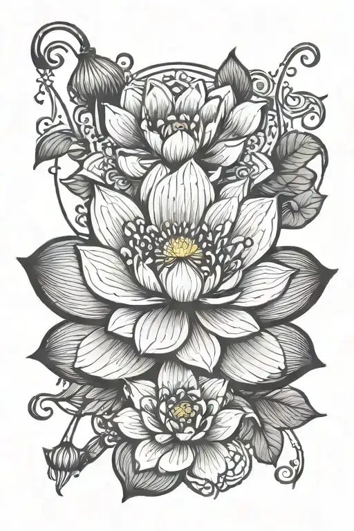 Lotus Flower With Fishing Hook Hanging