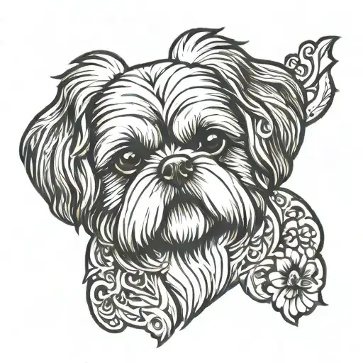 Shih Tzu Dog V Shape
