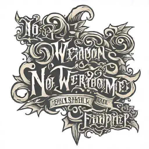 No Weapon Formed Against Me Shall Prosper Written On Different Fonts