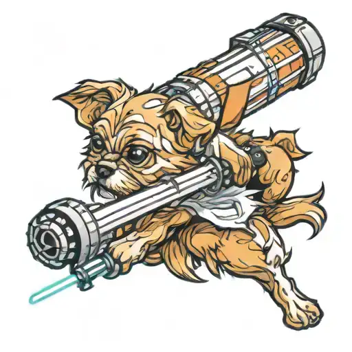 Obi Wan Lightsaber With Dog Paw Attached Which Says Obi