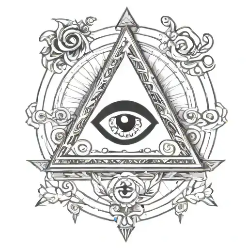 Filigree All Seeing Eye Pyramid Logo Integrated Astrological Sign Capricorn
