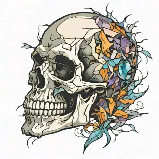 Skull Made Of Broken Glass