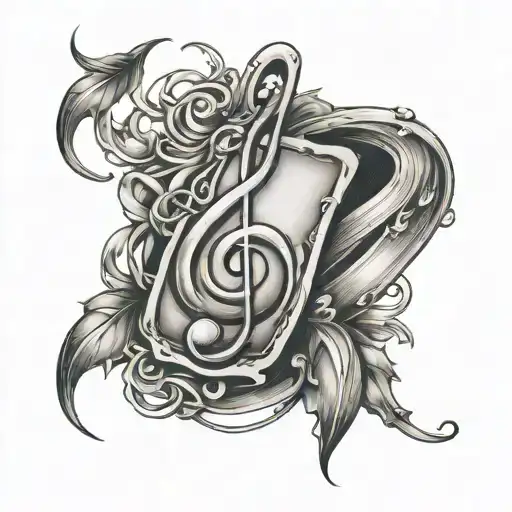 Subtle Tattoo That Symbolizes Travel And Music Note Intertwined